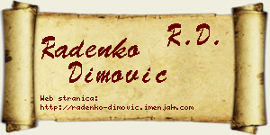 Radenko Dimović vizit kartica